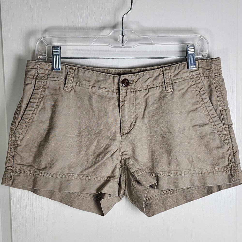 Womens The North Face Linen Blend Shorts Size 4 Tan Brown
